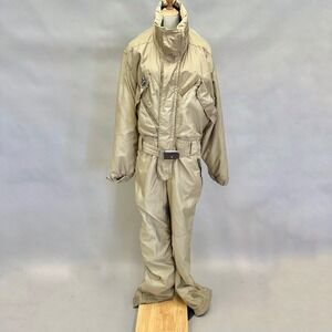 POST CARD Men's Tan Ski Snowsuit One Piece Fleece‎ Lined Italian Size 54